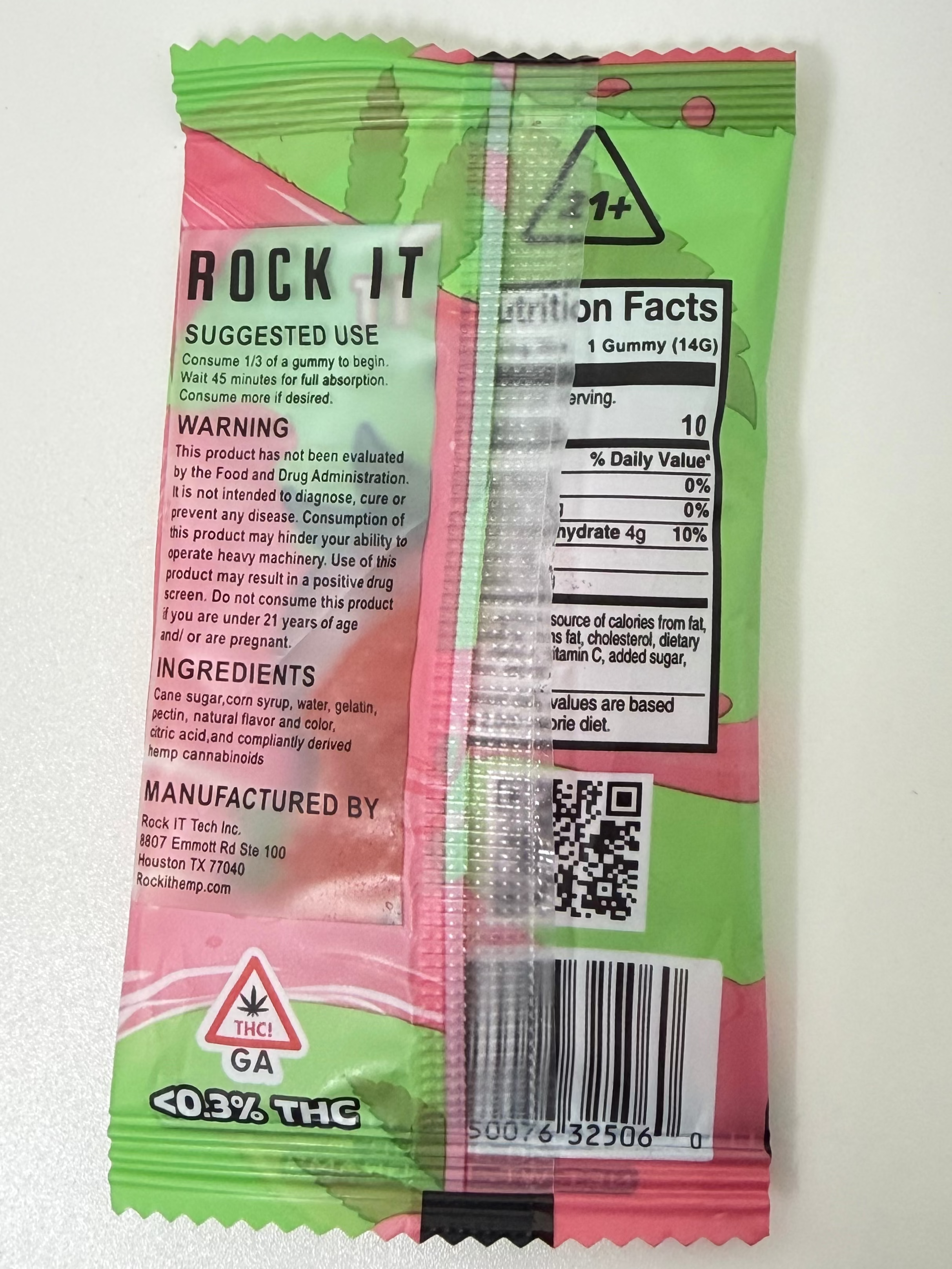 Rock It Gummy - Strawberry - 200 MG - Hybrid