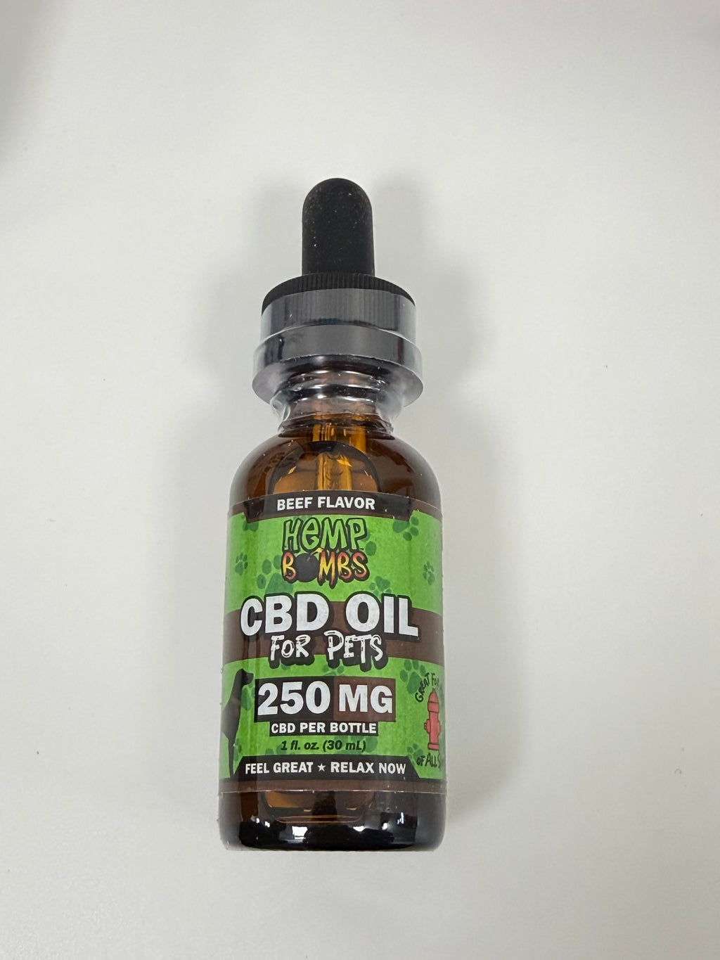 Hemp Bombs CBD Oil For Pets - Beef Flavor - 250MG Per Bottle - 1OZ