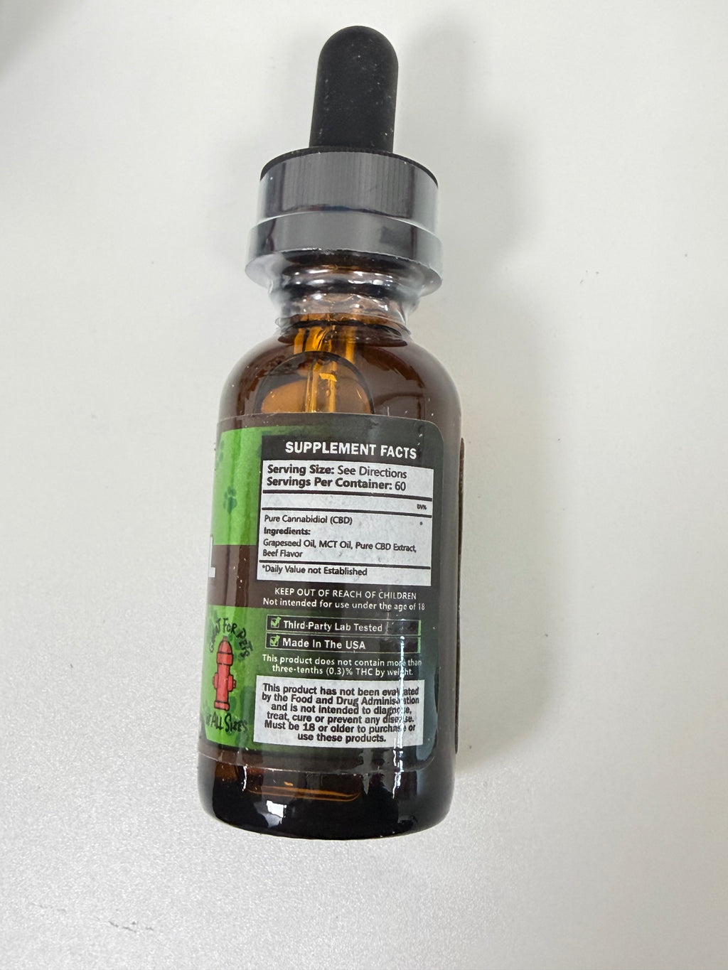 Hemp Bombs CBD Oil For Pets - Beef Flavor - 250MG Per Bottle - 1OZ