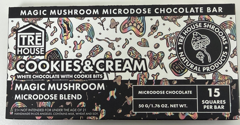 TRE House - Magic Mushroom Microdose Blend - Cookies & Cream - 60 G - 4G Per Square
