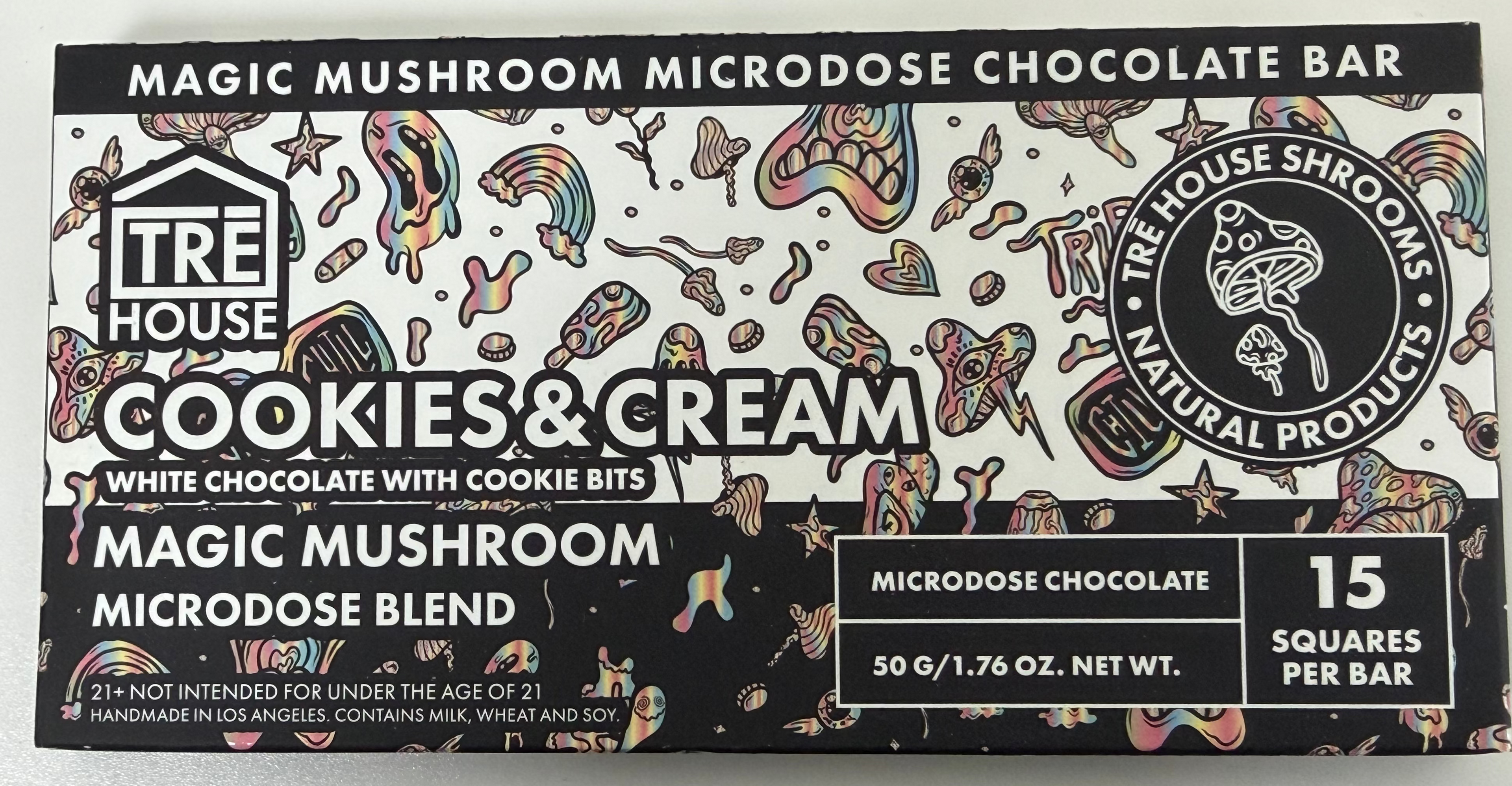 TRE House - Magic Mushroom Microdose Blend - Cookies & Cream - 60 G - 4G Per Square