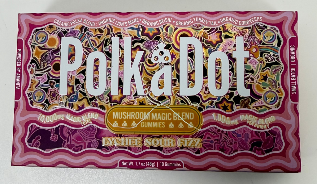 PolkaDot Mushroom Gummies - Lychee Sour Fizz - 10,000 MG - 1,000 MG Per Gummy