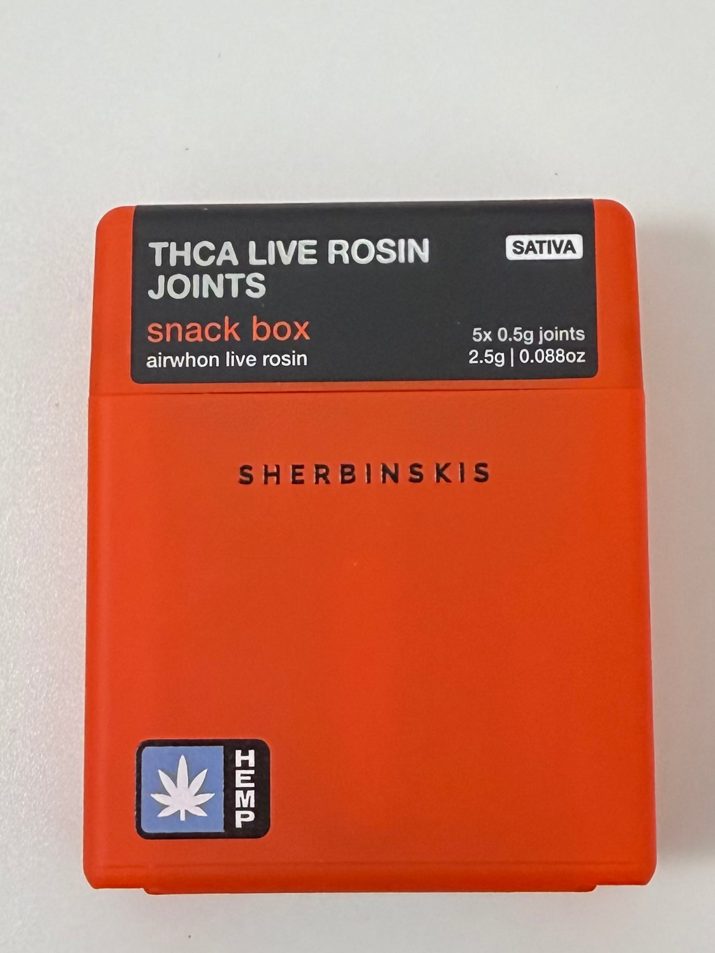 THCA Live Rosin Joints - Snack Box - Airwhon Live Rosin - 5X 0.5G JOINTS - Sativa