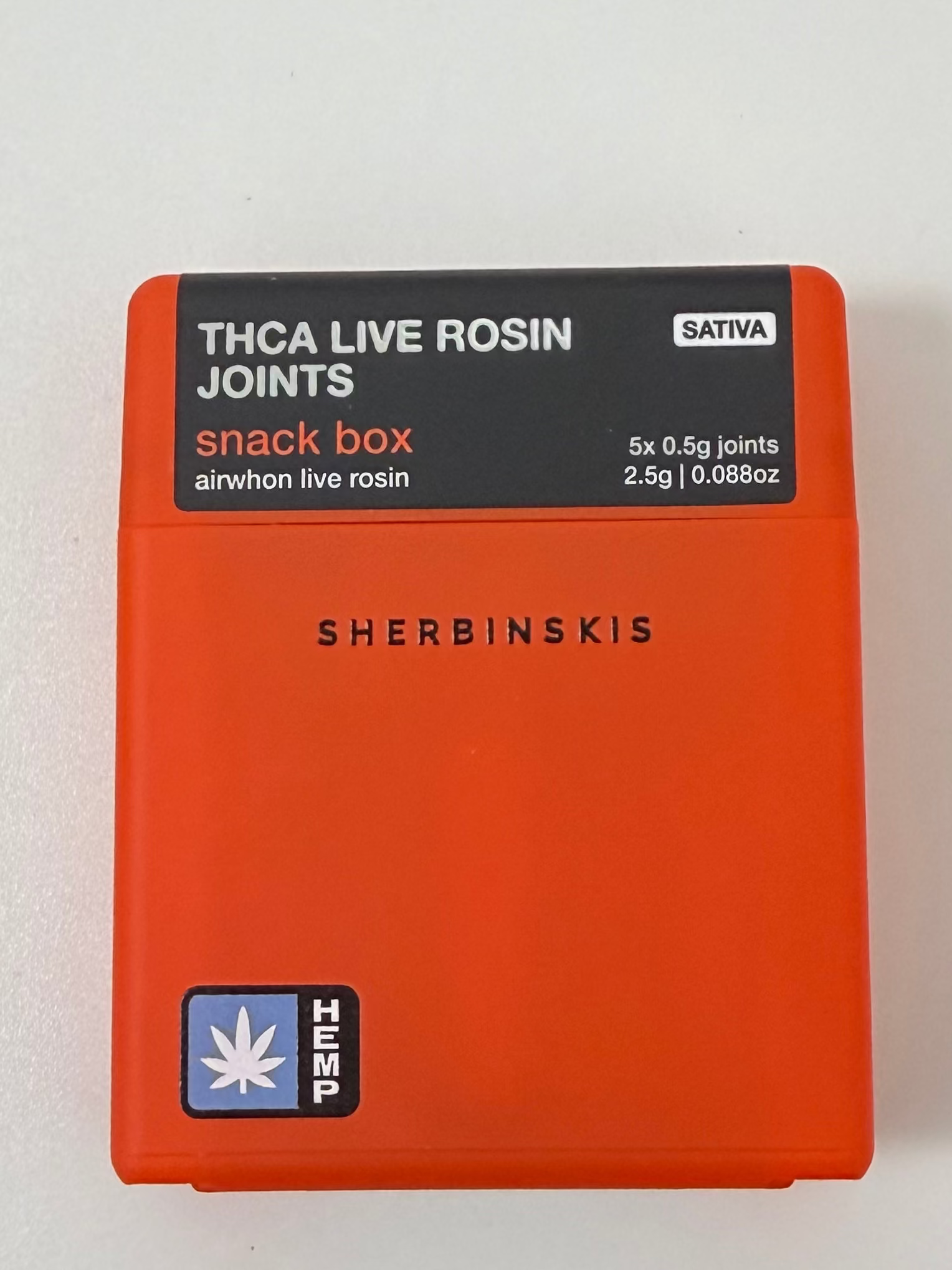 THCA Live Rosin Joints - Snack Box - Airwhon Live Rosin - 5X 0.5G JOINTS - Sativa